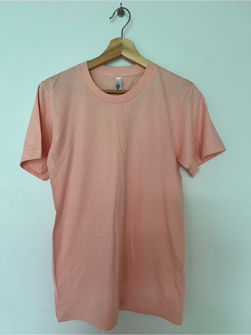 American Apparel Short Sleeve Crew Tee in Light Peach